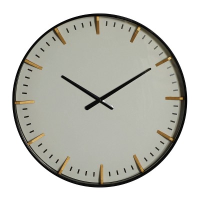 19 Plastic Mirrored Wall Clock Brass - Threshold™ : Target