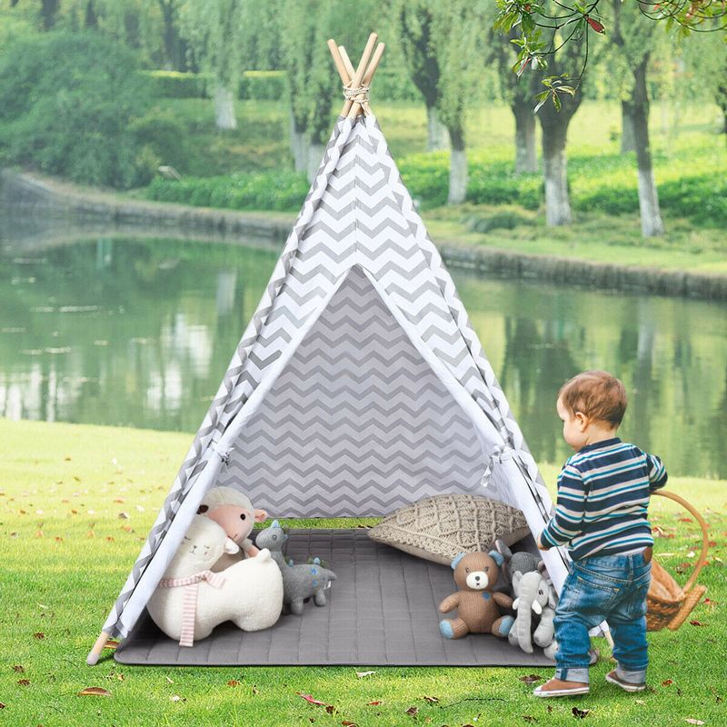 Costway 5.2' Portable Kids' Play Tent Playhouse Sleeping Dome w/ Cushion, 4 of 11