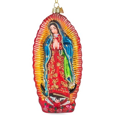 Kurt Adler Noble Gems Glass Ornament for Christmas Tree, Our Lady of Guadalupe