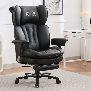Efomao Big and Tall Office Chair with Footrest - High Back Computer Chair with Adjustable Armrests, Wide Seat Executive Desk Chair, Black - 1 of 4