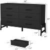 Acekool 52" Wide 6-Drawer Dresser - Robot Vacuum Accessible Storage, Black Finish for Bedroom Living Room Entryway - 2 of 4