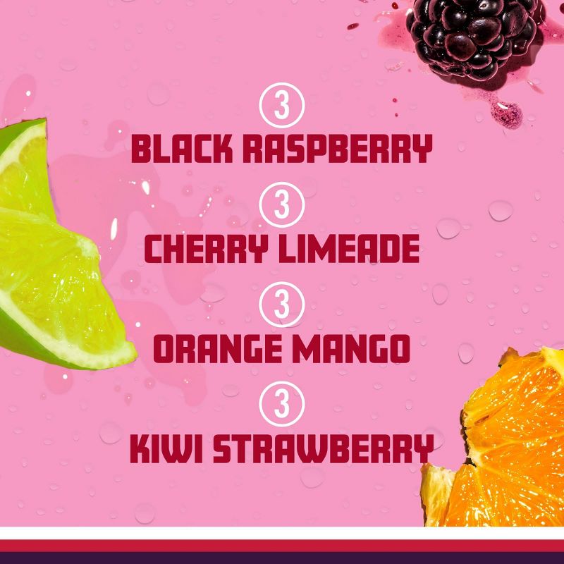 Sparkling Ice Variety Pack-Black Raspberry/Orange Mango/Kiwi Strawberry/Cherry Limeade - 12pk/17 fl oz Bottles, 5 of 9