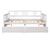 Full Size Daybed Wood Bed with Two Drawers, Sturdy Plywood & Pinewood Bed Frame, White/Espresso/Gray - ModernLuxe - 4 of 4