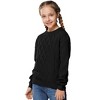 BLUEMING Girls Long Sleeve Cable Knit Sweater Crew Neck Pullover Sweaters Kids Casual Fall Jumper Tops for Autumn Adventures - 3 of 4