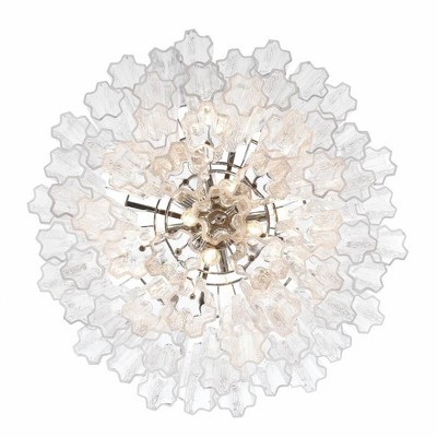 Addis 12-Light Polished Chrome Chandelier with Clear Tronchi Glass