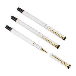 Unique Bargains Business Office Metal Smooth Writing Black Ink Ballpoint Pens 3 Pcs - 1 of 4