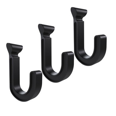 Hang It Simple Plastic Hooks, Add-on Accessories for Kits Small Hook 3PK Black