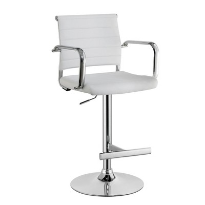 Cochem Modern Leather Height Adjustable Barstool White - miBasics