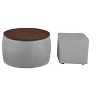 CAVINAS Storage Ottoman Set of 2, Wooden Round Coffee Table with Reversible Lid and Square Footstool, Shoe Bench for Living Room, Bedroom - 2 of 4