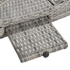 Okak 2-Piece Outdoor Wicker Chaise Lounge Chairs Set,Adjustable Patio Loungers with Pull-Out Side Table for Backyard,Garden,Patio - 4 of 4