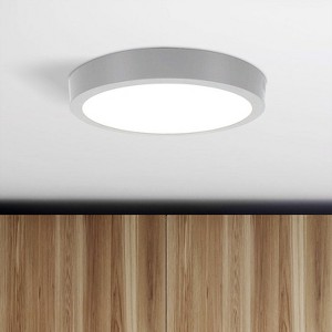 LEEKI 8.5 inch 18W LED Panel Wall Ceiling Down Light - Round - Cool White 5000K - Dimmable - Stainless Steel - 1 of 4