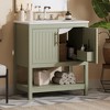 VYNXARIA 30-Inch Green Bathroom Vanity with Ceramic Sink and Versatile Storage£¬Ideal for Small Bathrooms - 2 of 4