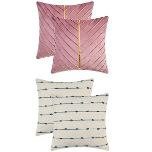 REGALWOVEN 4 Pcs Modern Farmhouse Decorative Throw Pillow Covers 18" x 18" - 1 of 4