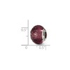 Black Bow Jewelry Sterling Silver, Purple Textured Murano Glass Bead Charm - 2 of 3
