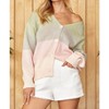 Women's Colorblock Fuzzy Yarn Sweater - Emily Wonder - 2 of 3