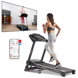 Sunny Health & Fitness Premium Non-Powered Treadmill Auto Incline and Bluetooth - 1 of 4