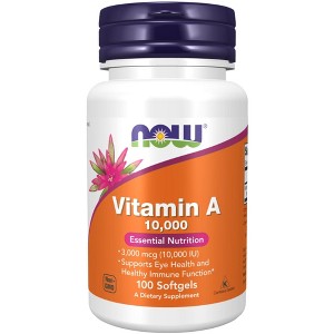 A 10,000 IU by Now Foods  -  100 Softgel - 1 of 3