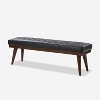 Olga 55.5" Wide Mid-century modern genuine leather Bedroom Bench |ARTFUL LIVING DESIGN - 2 of 4
