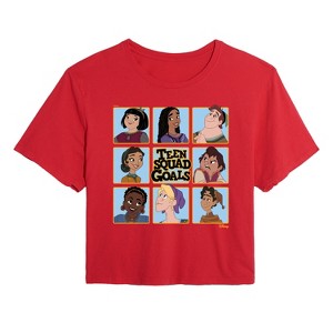 Women's - Disney - Teen Squad Goals Grid Cropped Graphic T-Shirt - 1 of 4