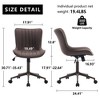 YOUNIKE Modern Home Office Chair Adjustable Swivel Desk Chair Leather Rolling Task Vanity Chair Seat Size 19.49"Wx16.93"Dx(17.91-22.64)"H - 2 of 4