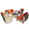 XIZZI 8PCS Furniture Set, Modular Sectional Sofa with Swivel Rocking Chairs and Side Table, Outside Coversation Set with Solar Coffee Table - 2 of 4
