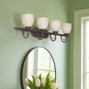 Sunset Lighting 30" 4-light Vanity Alpine Glass, Rubbed Bronze Finish - 3 of 4