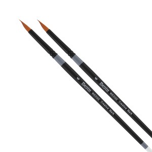 Creative Mark Beste Golden Taklon Wedge #6 - 2 Pack Artist Brush, Professional Watercolor Brushes, For Acrylic Painting, Short Handle, Sharp Edges, - 1 of 4