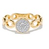 H.J. Namdar 0.08 ct tw Miracle Set Diamond Oval Link Ring 14K Two Tone Gold Natural Diamonds Size 6 - 2 of 4