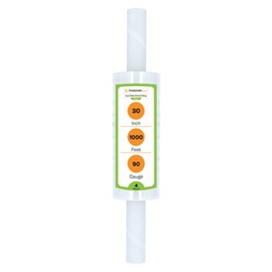 PSBM 30" x 1000' 4 Rolls 90 Gauge Cast Extended Core Pallet Cling Stretch Wrap, Clear - 1 of 1