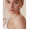 14K Gold Plated Sterling Silver Post Small Chunky Hoops Earrings | Thick Lightweight Gold Hoop Earrings for Women - 2 of 4