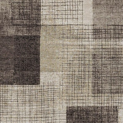 HomeRoots 3' X 5' Brown And Taupe Geometric Washable Indoor Outdoor Area Rug