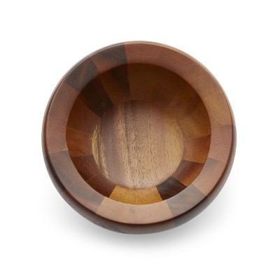 Acacia Wood Stain Resistant Rustic Salad Bowls Set of Four