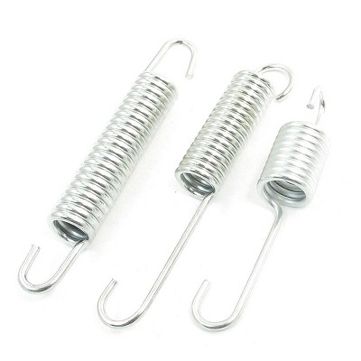 Unique Bargains 3 in 1 Ring Metal Motorcycle Kickstand Spring Silver Tone 3 Pcs