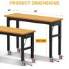 60" Adjustable Height Work Bench with Power Outlet, Heavy Duty Solid Wood Work Table, Max 2200 LBS Capacity - 3 of 4
