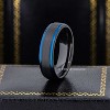 Jewelry Avalanche 6mm Black & Blue Trim Tungsten Carbide Wedding Band, Comfort-fit - 2 of 4