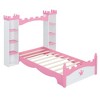 TIRAMISUBEST Castle-Shaped Wooden Platform Bed with Storage Shelf, Dreamy Twin Size Bed Frame for Kids Bedroom - 3 of 4