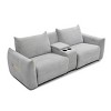 Power Lift Recliner Sofa with USB Charging - Linen Upholstered Living Room Sleeper with 2 Cup Holders, Storage Box , Home Theater Seating - 3 of 4