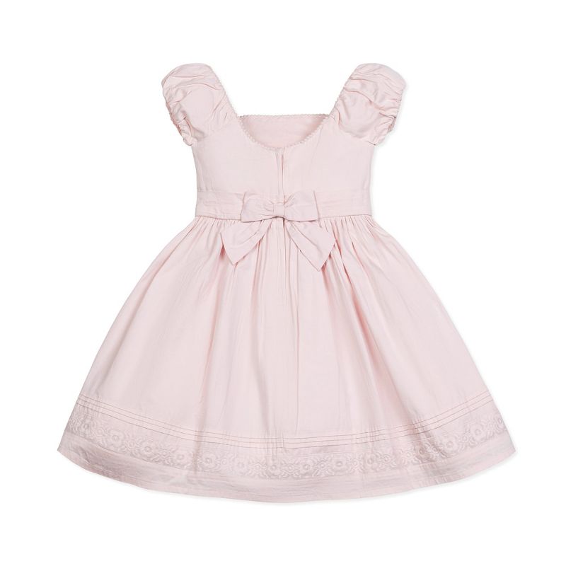 Hope & Henry Girls' Cap Sleeve Special Occasion Sateen Flower Girl Dress with Embroidered Hem, Infant, 3 of 8