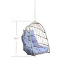 Outdoor Garden Rattan Egg Swing Chair, Hanging Chair, Patio Swings Hanging Chair With Removable & Washable Cushion-Cuddlewood - 4 of 4