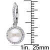 EVERLY JEWELRY | Sterling Silver 1/5 CT Diamond TW 8 - 8.5 MM White Freshwater Cultured Pearl LeverBack Earrings - 2 of 4