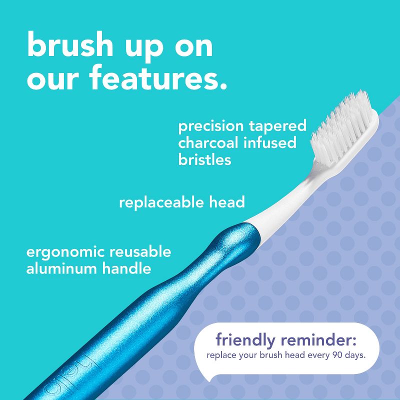 hello Sustainable Manual Toothbrush &#38; Refill - Soft - Blue, 5 of 9