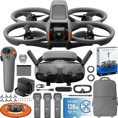 DJI Avata 2 FPV Drone 4K Fly More Combo (3 Batteries) w/ DJI Care Refresh Bundle