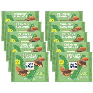 Ritter Sport Crunchy Almonds Chocolate Bar - 10 bars, 3.5 oz each - 1 of 3