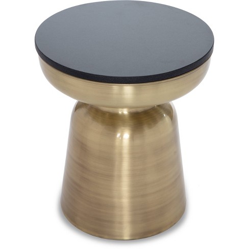 Adler Brass Metal Side Table Black/gold - Finch : Target