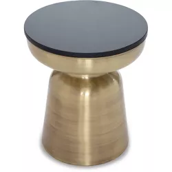 Adler Brass Metal Side Table Black/Gold - Finch