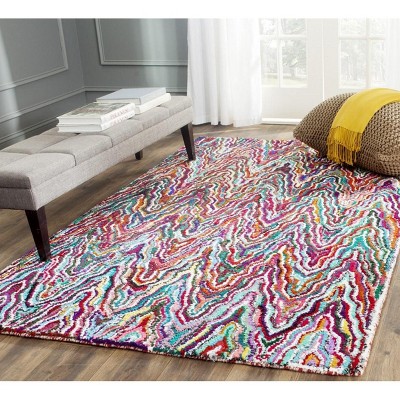 Handmade Multicolor Wool and Cotton Tufted Rectangular Area Rug 4' x 6'