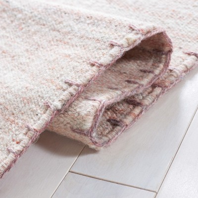 Light Pink Handwoven Wool Kilim Area Rug