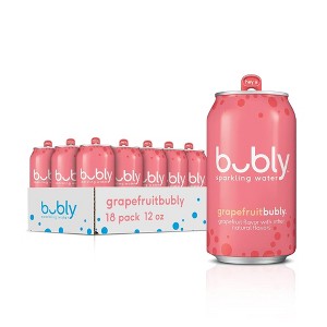 Bubly Sparkling Water, Grapefruit - 12 Fl Oz Can (Pack of 18) - 1 of 3