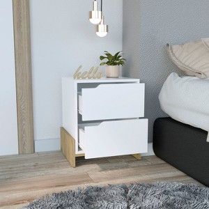 Kumasinova 14.6" Wood Nightstand,Bedside Tables with 2 Drawers,End Table for Bedroom,Living Room - 1 of 4
