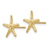 Black Bow Jewelry 11mm Textured Starfish Post Earrings in 14k Yellow Gold - 2 of 4